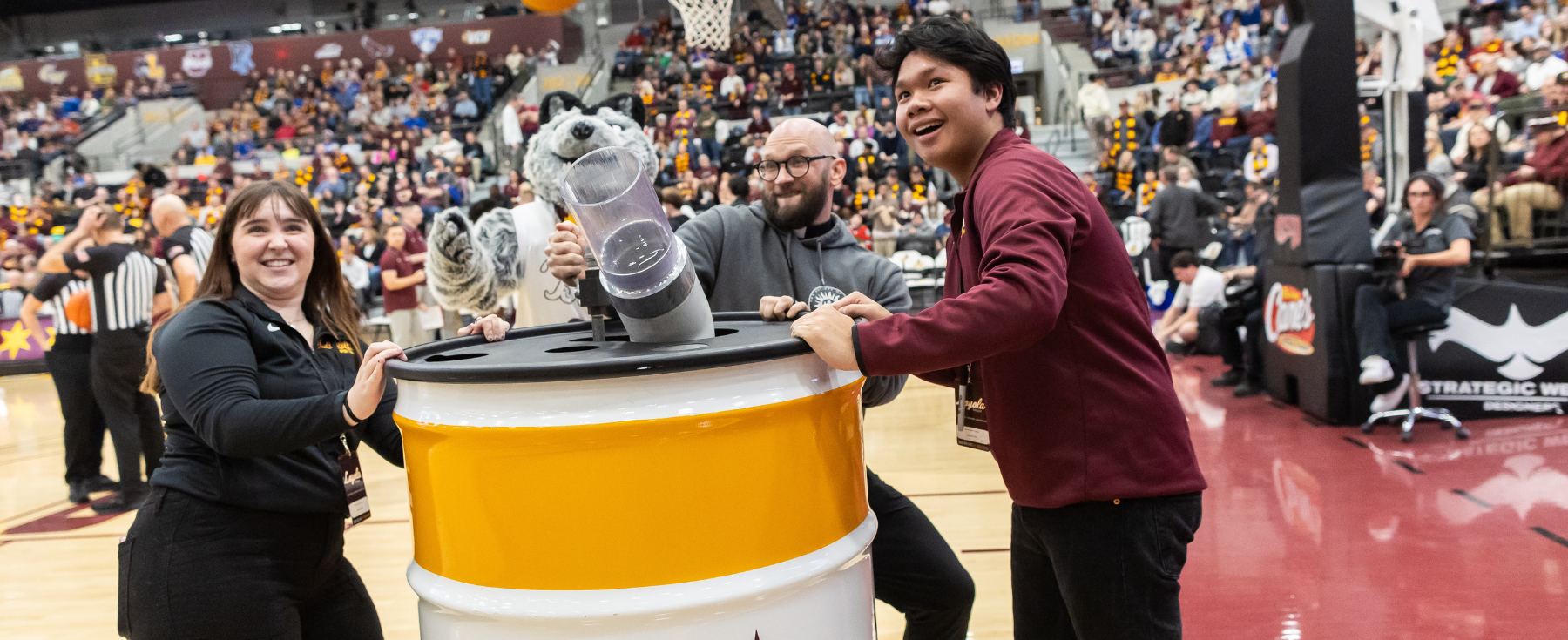 Loyola student Jake Bartilad in Gentile Arena